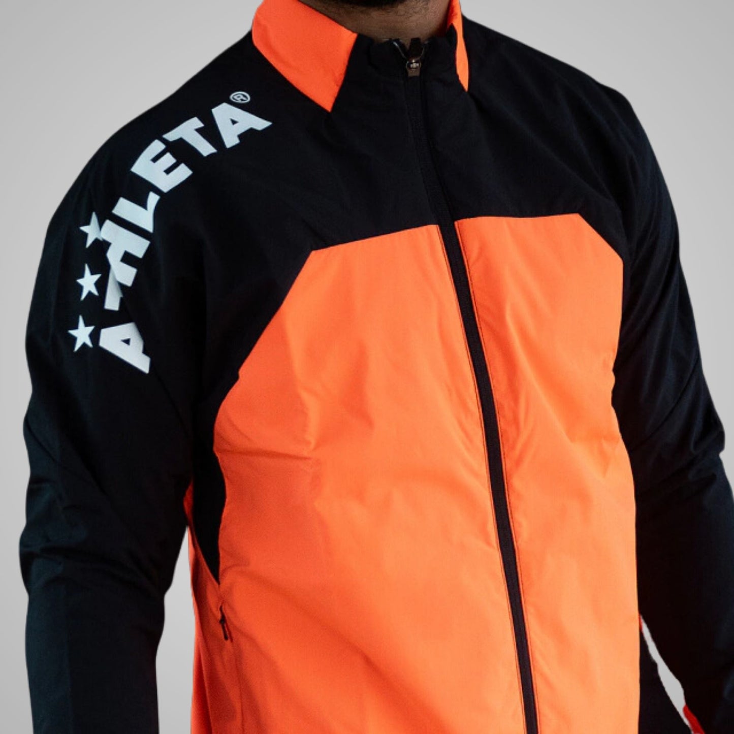 Jaqueta Windbreaker Lining Preto e Laranja